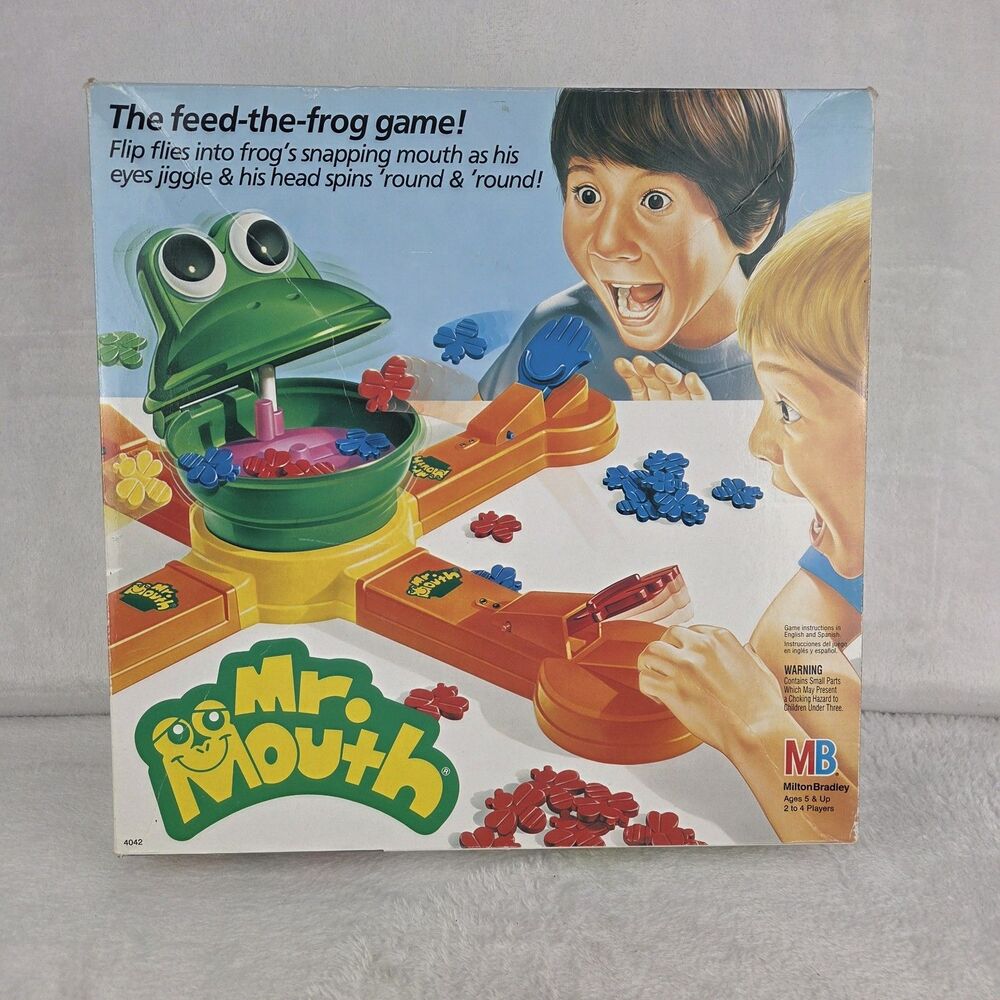 Vintage 1987 Mr Mouth Milton Bradley Feed The Frog Animated Game COMPLETE Tested